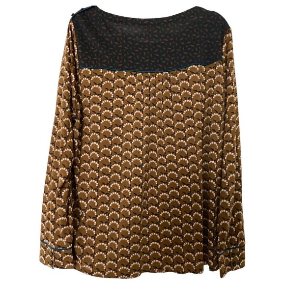 BODEN top, size 18, navy blue and brown with floral print. - Picture 2 of 5